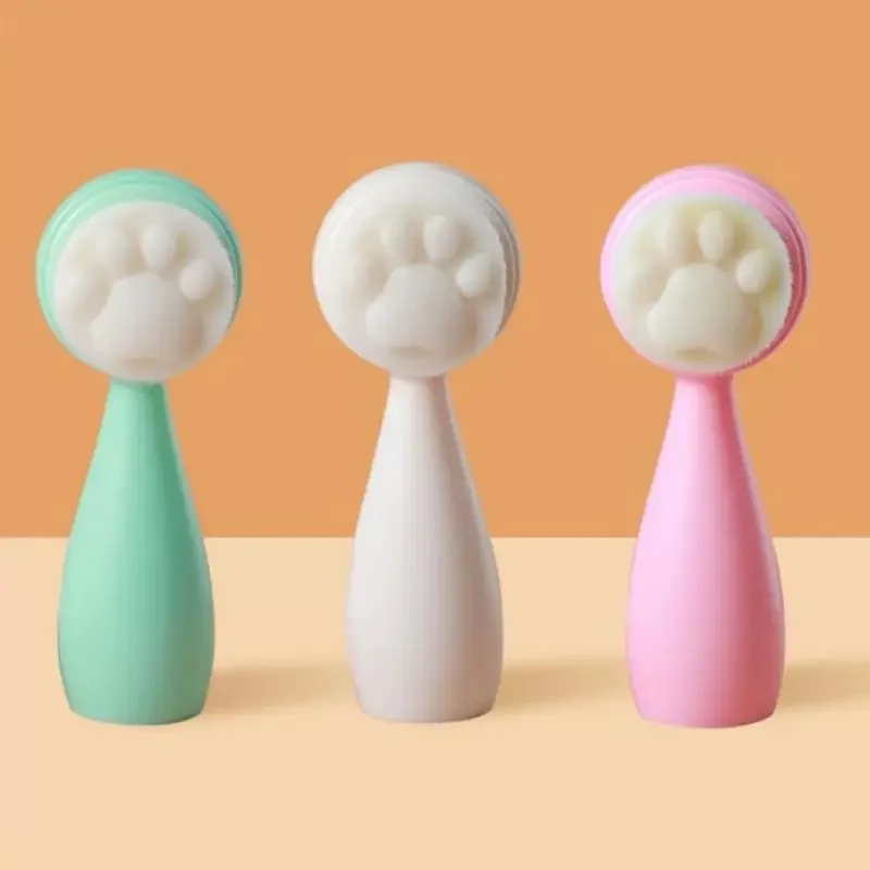 

Двусторонняя щетка для лица 2-в-1, инструмент для отшелушивания и массажа, спа-повязка для мытья запястья, силиконовая очищающая щетка для глубокой очистки пор