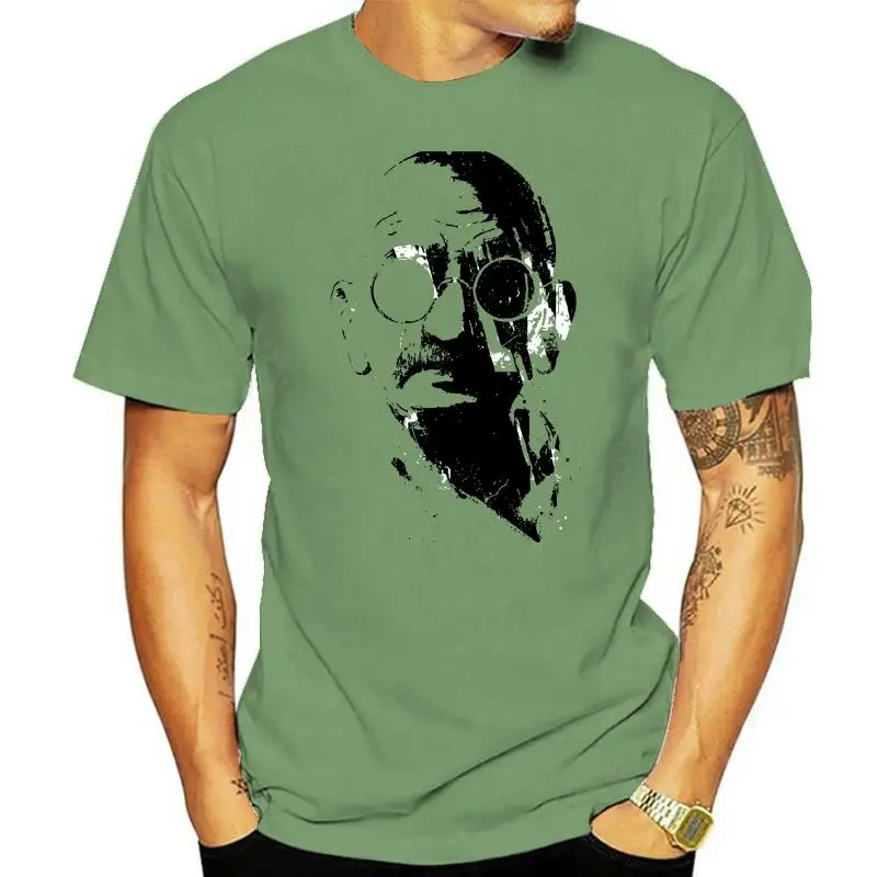 Mahatma Gandhi Grey Artwork Men'S (Woman'S Available) Grey T Shirt Fashion Classic Tee Shirt