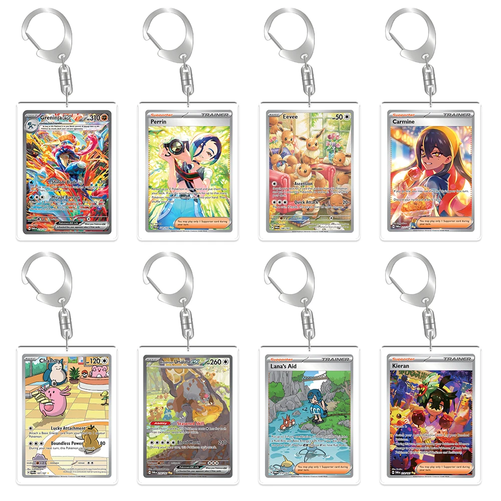 

For Pokemon Anime Acrylic Keychain Twilight Masquerade Greninja Perrin Eevee Carmine Chansey Accessories Bag Pendant Decoration