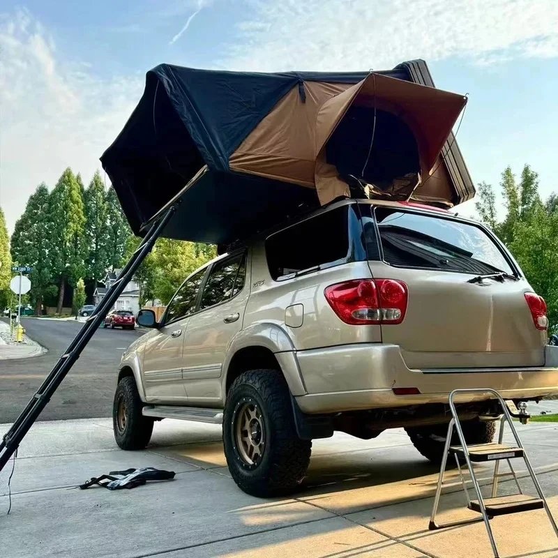 Multifunctional 4X4 Roof Top Tent With Large Window 4 Persons Travel Camping Exterior Mod Parts