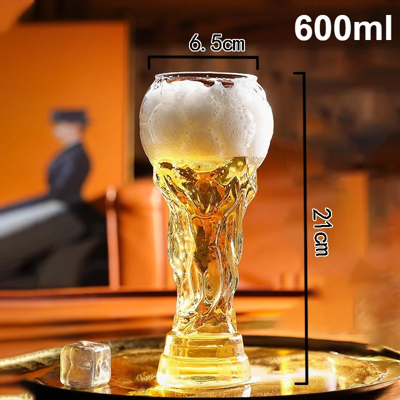Wereldkampioenschap voetbalbeker glas, hoog borosilicaatglas, 450ml/600ml/800ml, fan cadeau voor voetbalwedstrijden & feesten 2026