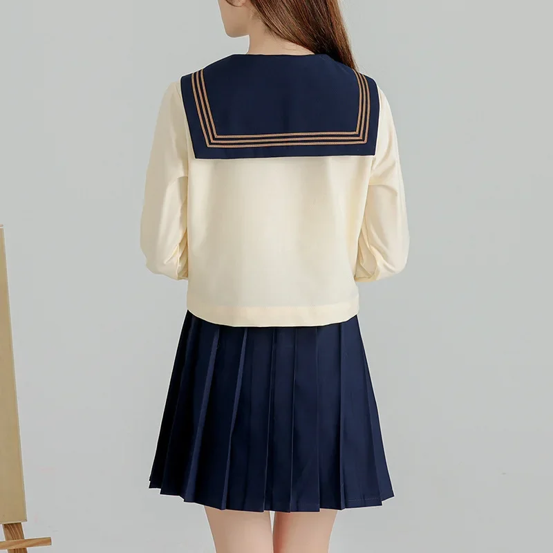 Uniformi scolastiche giapponesi Anime COS Sailor Suit Jk uniformi College uniforme scolastica media per ragazze studenti Costume giallo chiaro