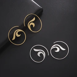 Unift Boho Feather Tail Spiral Hoop Earrings for Women Fashion Trendy Elegant Jewelry Ear Piercing Hoops Wedding Accessories