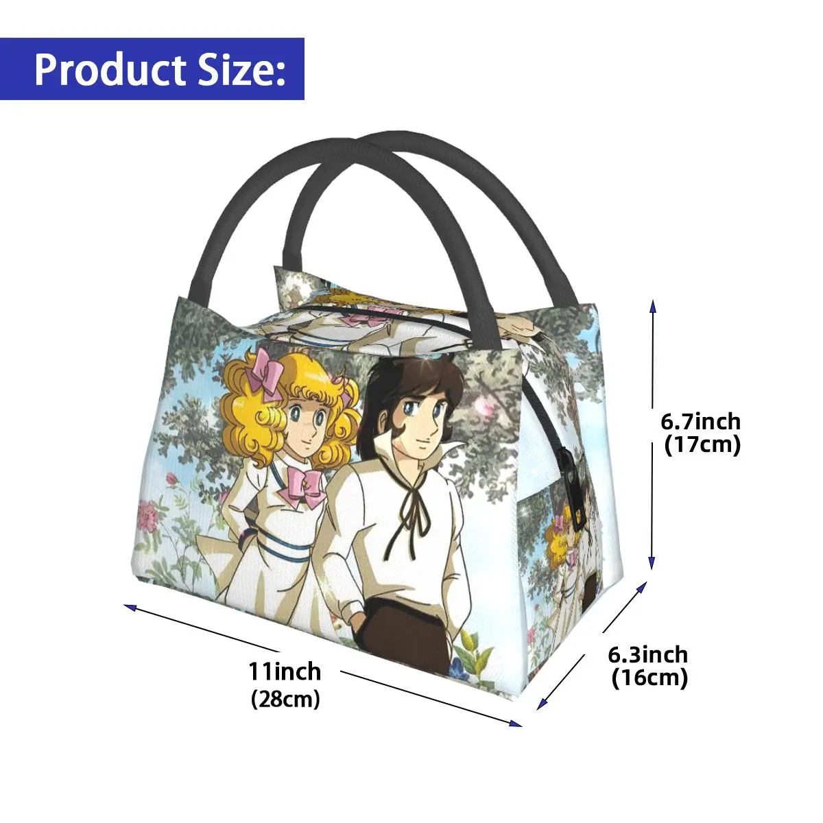 Candy Candy Anime Insulated Lunch Bag for Women Picnic Storage Food Boxes Portable Container Cooler Thermal Lunch Box Tote