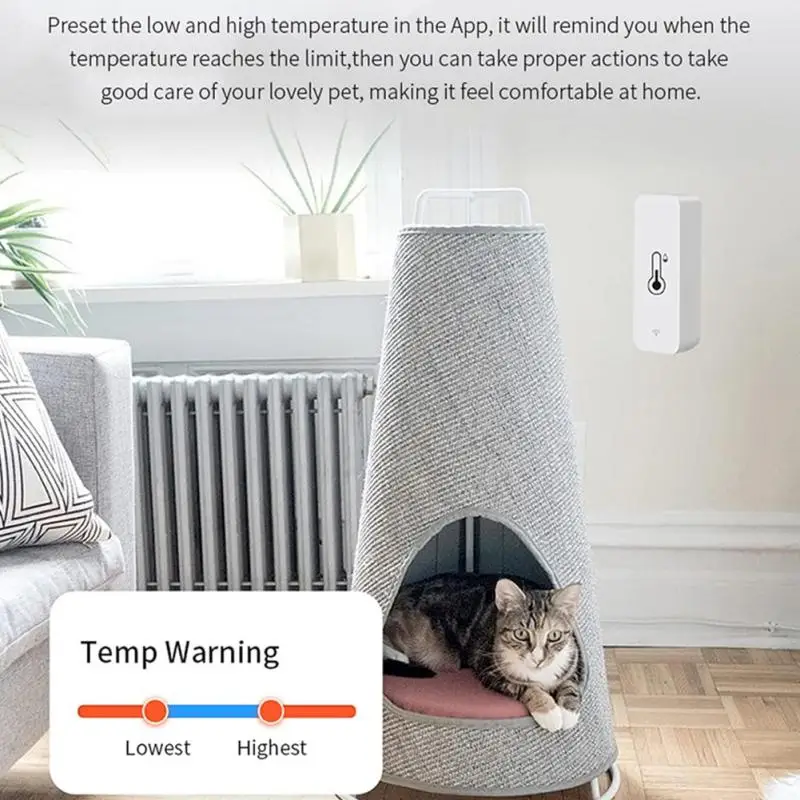 Tuya WiFi อุณหภูมิความชื้นเซนเซอร์เครื่องวัดอุณหภูมิเครื่องวัดความชื้น Smart Home Security ALARM สําหรับ Smart Life Alexa Google Assistant