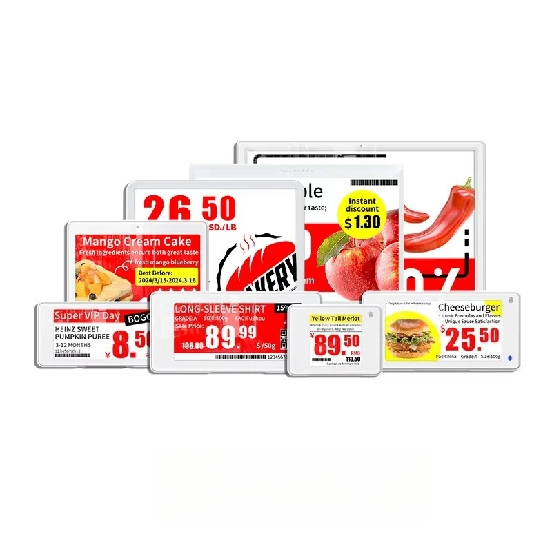 9.7 Inch 3 Color Intelligent Wireless Electronic Shelf Labels Smart Price Tags for Supermarket Digital Signage Displays