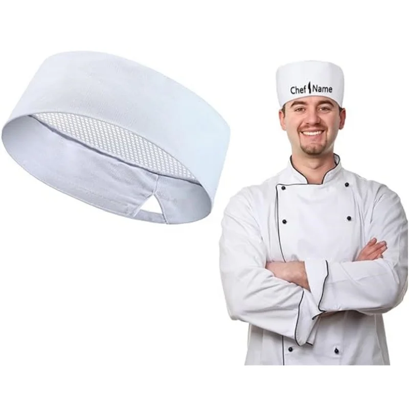 Chef Hat Restaurant Kitchen Baker Catering Cooking Cap Women Men Food Service Working Cap Mesh Top Cap Uniform Cooker Hat