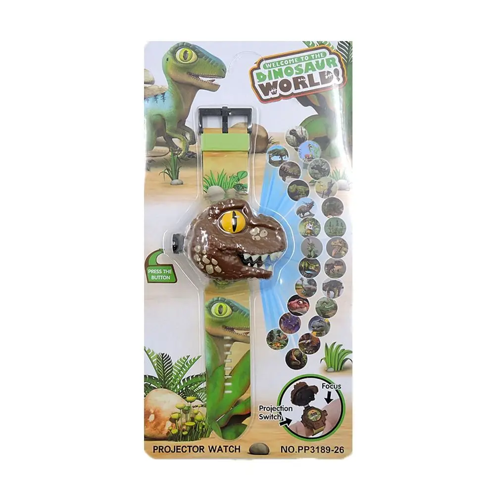 Educational  Triceratops Electronic Students Clock Dinosaur Projection Watch Digital WristWatch Cartoon  Watch