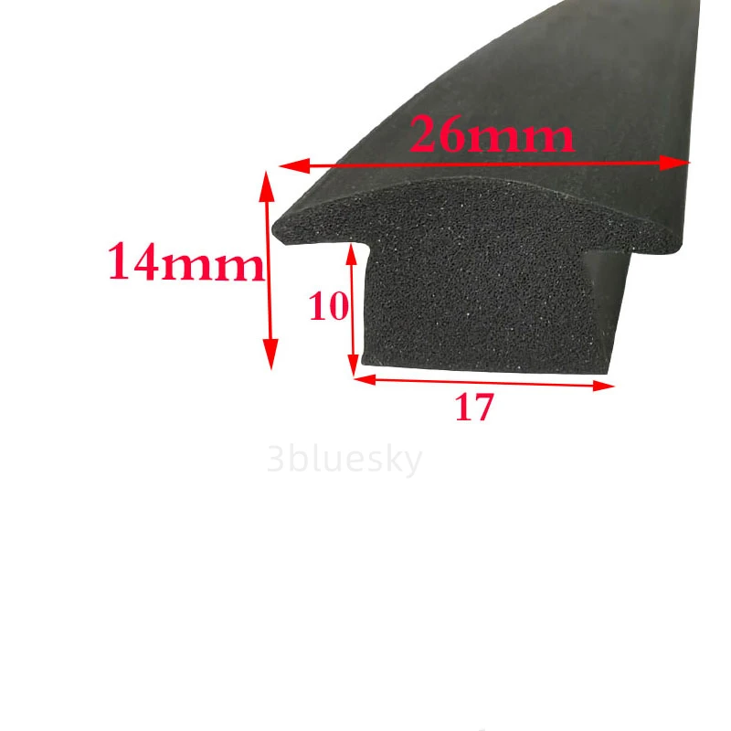 

Groove Cover EPDM Rubber Mushroom Foam T Strip Cushion Gasket Insulation 26x14mm Black