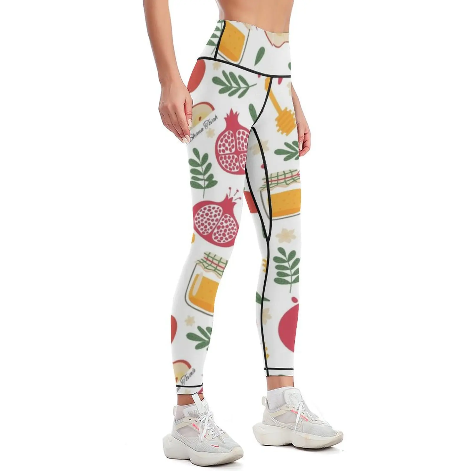 Rosh Hashanah Apple Honey and Pomegranite Leggings gym's sportswear Pants sport harem pants Womens Leggings