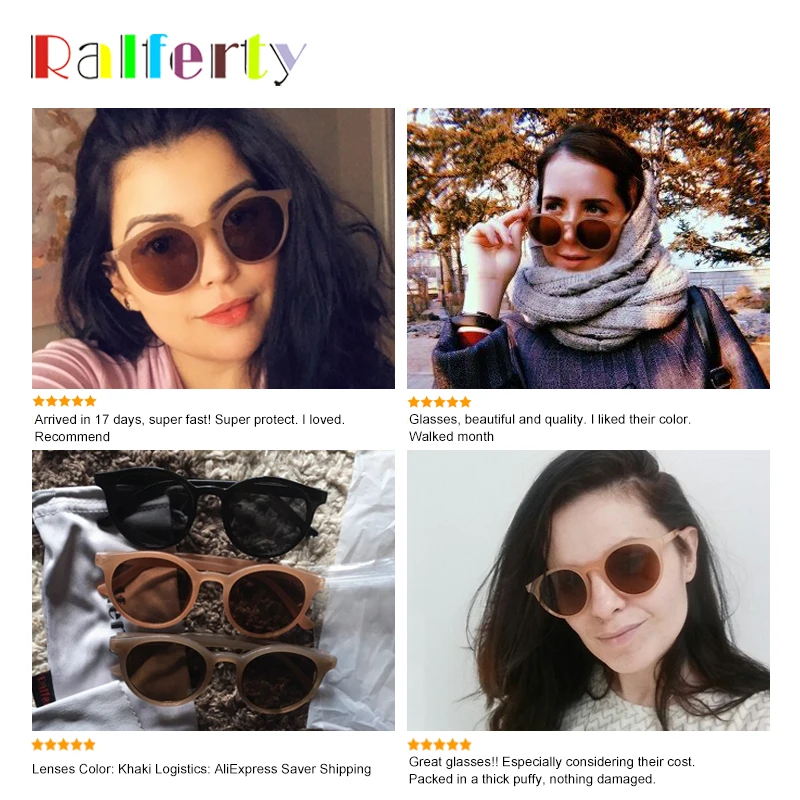 Ralferty-女性用レトロラウンドサングラス,ブランドデザイナー,ヴィンテージシェード,エレガントな女性用サングラス,uv400,m1332,韓国,2020
