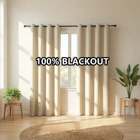 Curtains Blackout 2pcs 100% Blackout Curtains - Curtains for Bedroom and Living Room - UV Protection Easy Sliding Stylish Design
