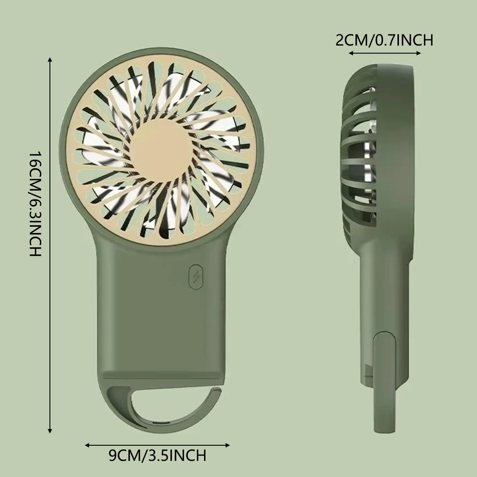 Handheld Mini Fan USB Rechargeable 3 Speeds Adjustable Cute Small Table Fan for Indoor Outdoor Home Office School Travel