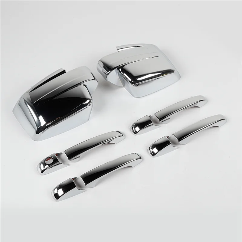 

A30F-Side Rearview Mirror Cover Shell Trim + Door Handle Cover Decoration For Jeep Patriot 2011-2016 Car Supplies