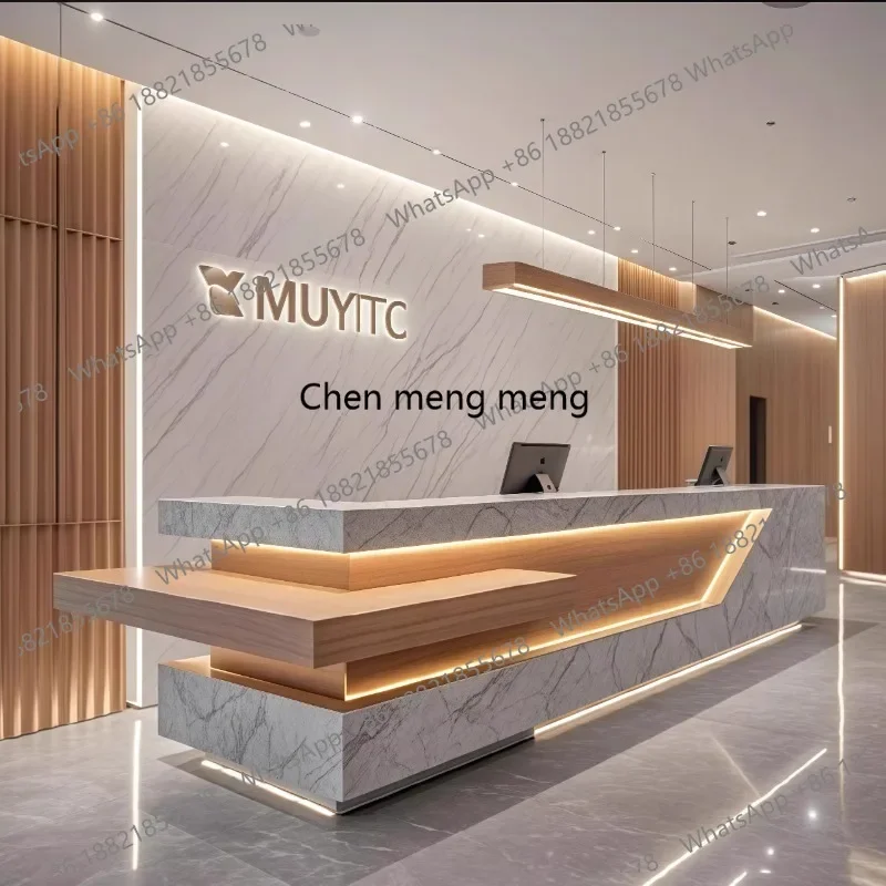 

Hot sales Shop Modern Reception Desks Best Company Aesthetic Simple Desks Design Organizers European Display Scrivania Lounge Fu