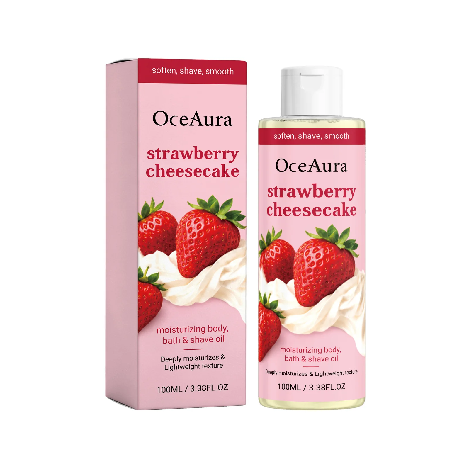 OCEAURA Moisturizing Body Bath & Shave Oil, Gentle Cleansing for Soft, Delicate, Smooth Skin with Comforting Care