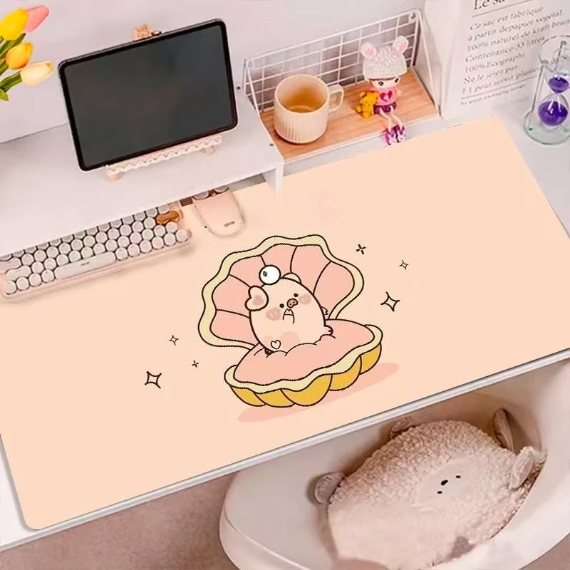 

Cartoon illustration mouse pad oversized cute girl dormitory computer table pad large keyboard pad