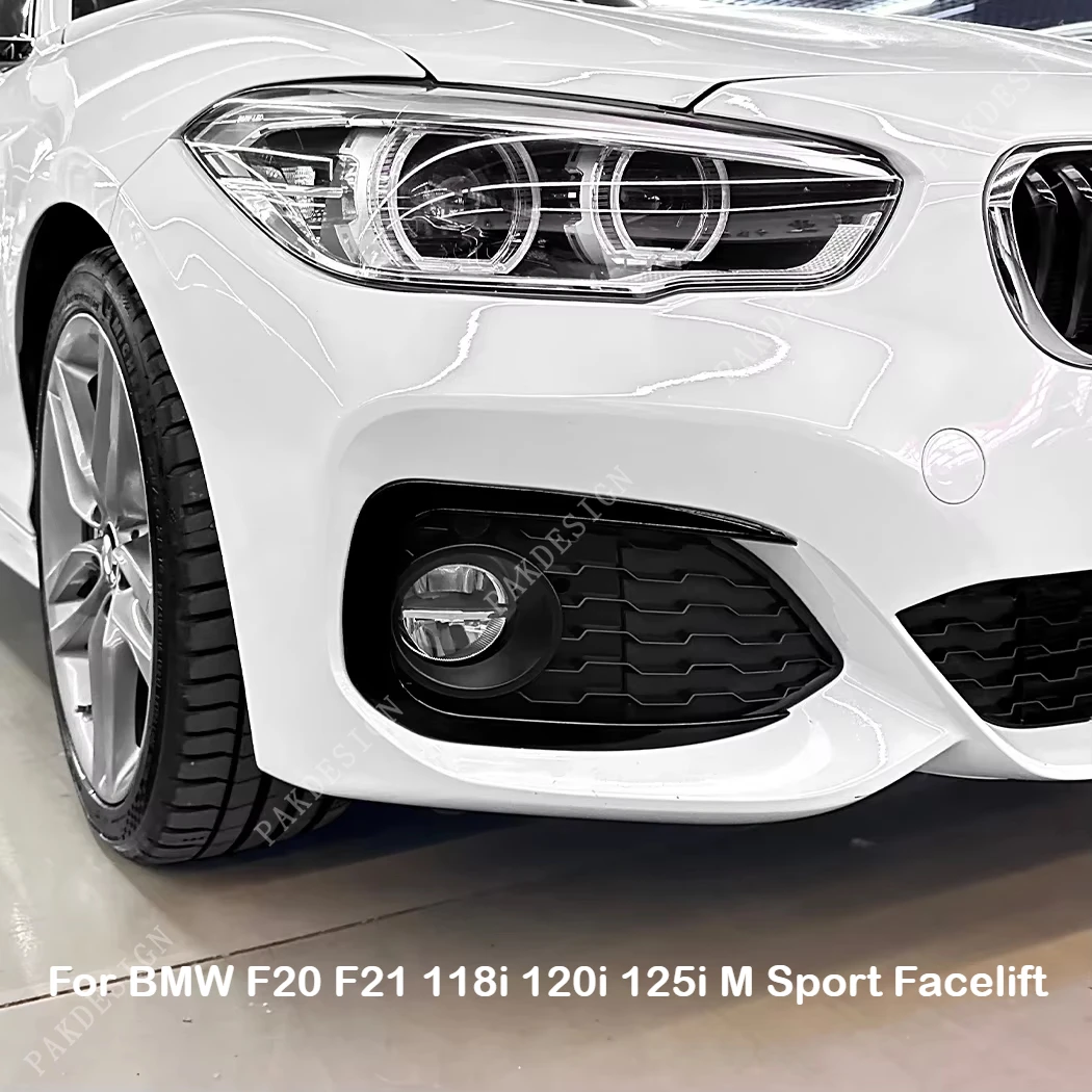 Front Bumper Fog Light Grille Canards Trim ABS for BMW 1 Series F20 F21 118i 120i 125i M Sport Facelift 2015 2016 2017 2018 2019