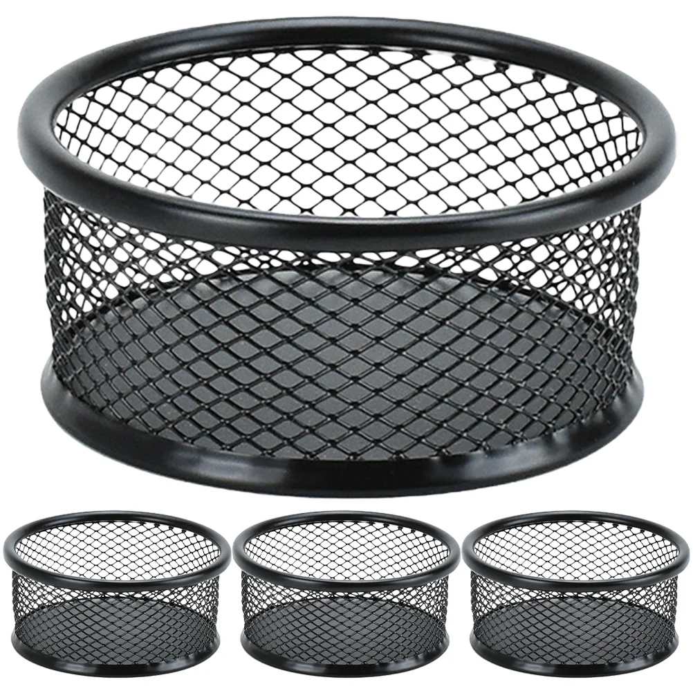 

4 Pcs Paper Clip Storage Bucket Binder Holder Desk Containers Desktop Mesh Holders Rack Paperclip Basket Iron for