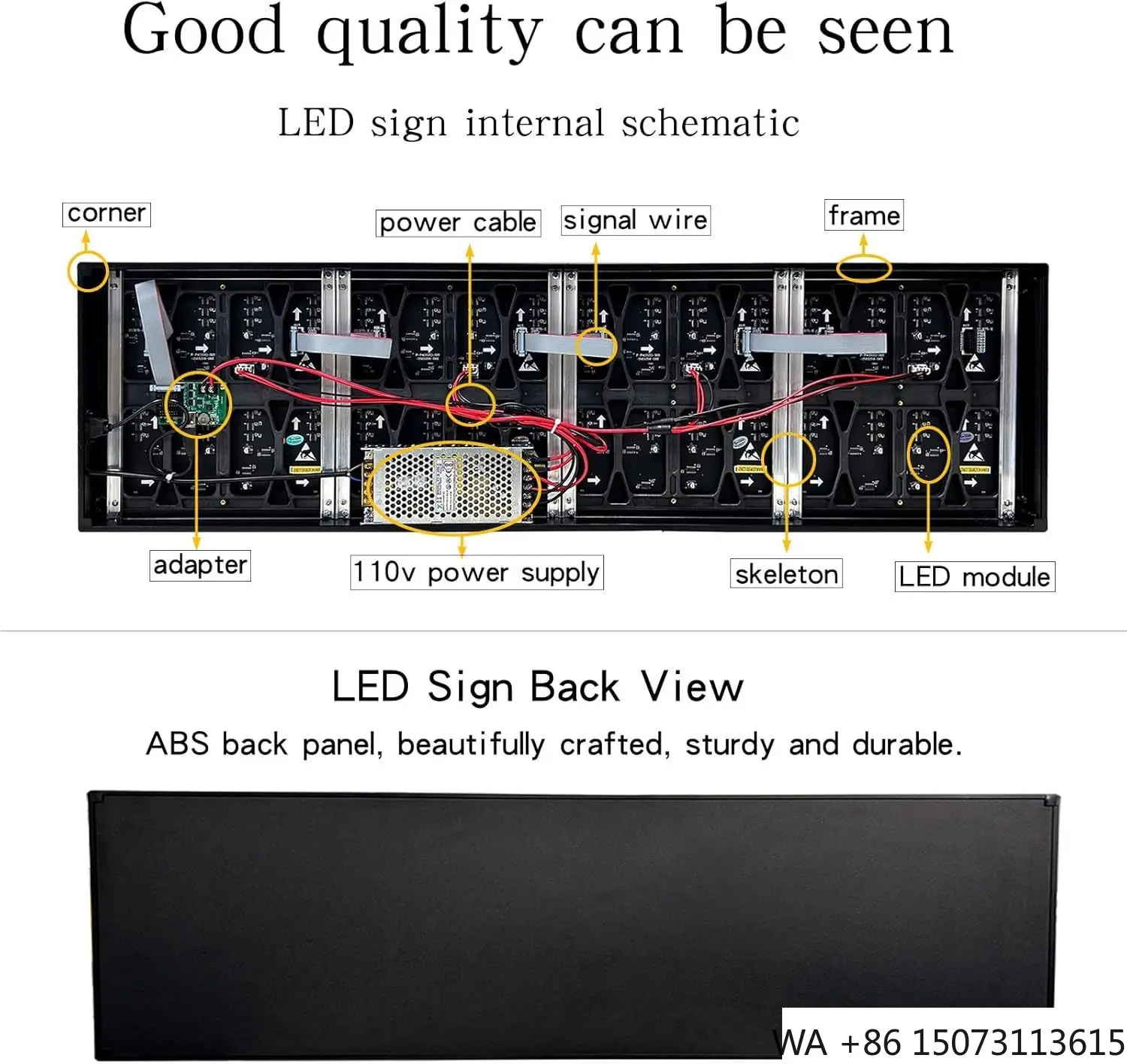 Outdoor P3 LED Advertising Screen - 40*18 Inch Programmable Full-Color Scrolling Text Billboard