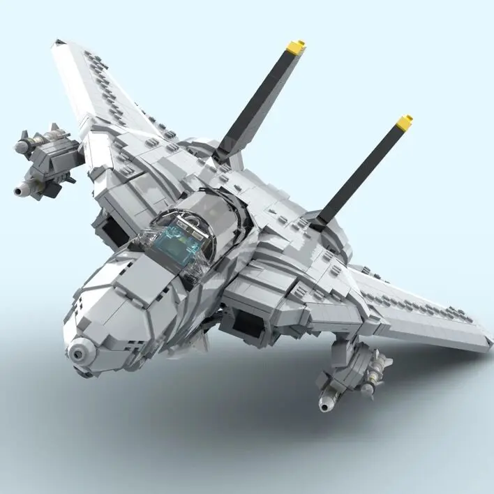 Military F-14D Super Tomcat Fighter Jet Building Blocks Aircraft Model Bricks MOC DIY Toy Gift for Adults Display view 3