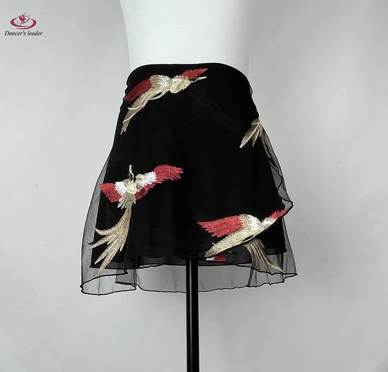 Women's Ballet Skirt with Bird Embroidery Adult Stage Performance One Piece Skirt Girl Practice Ballet Mini Skirt Image