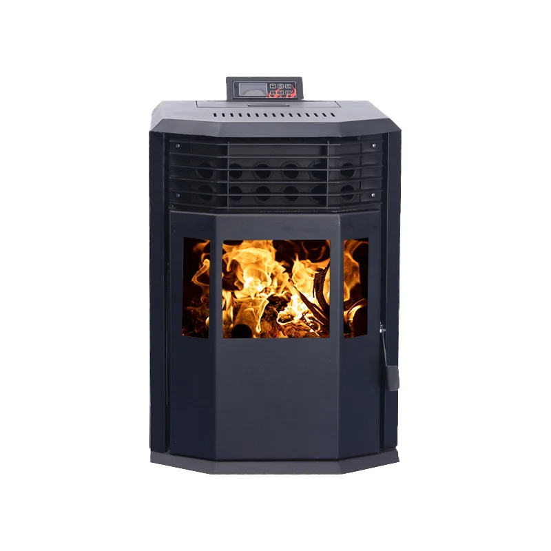 New Smart Biomass Pellet Stove, Indoor Smokeless Heating Furnace, Three-Side View Fire Household Heating Stove
