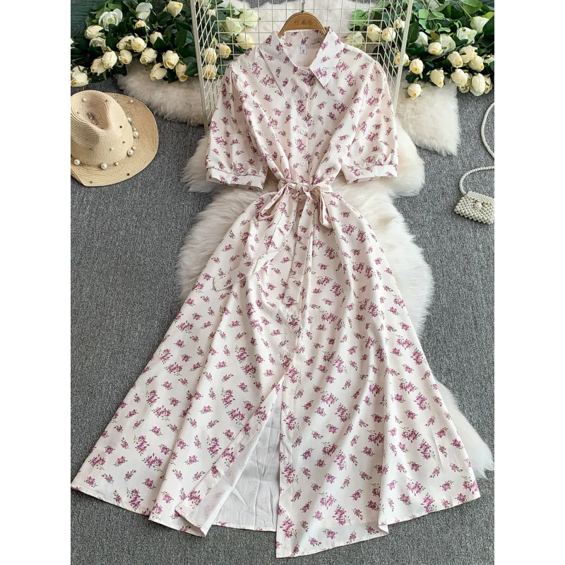 Boho women summer chic floral print slim bandage long blouse dress casual vestido de festa elegant tunic beach holiday dress