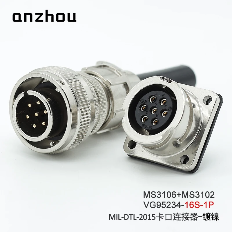 

VG95234 16S-1S 16S-1P байонетный разъем MS3108A MS3102A MS3106A 7-контактный разъем с сердечником MIL-DTL-2015 16-1 16-1S 16-1P Тип пряжки