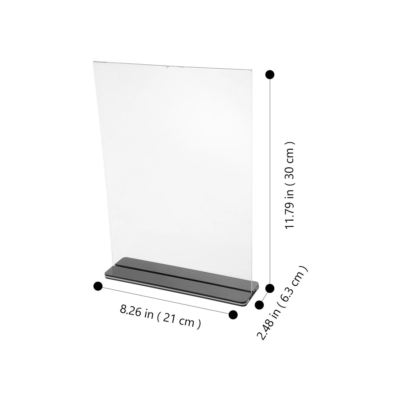 Espositore in acrilico a forma di T Formato A4 Supporto per cartello menu bifacciale Espositore per cartellino del prezzo Supporto per cartello in acrilico