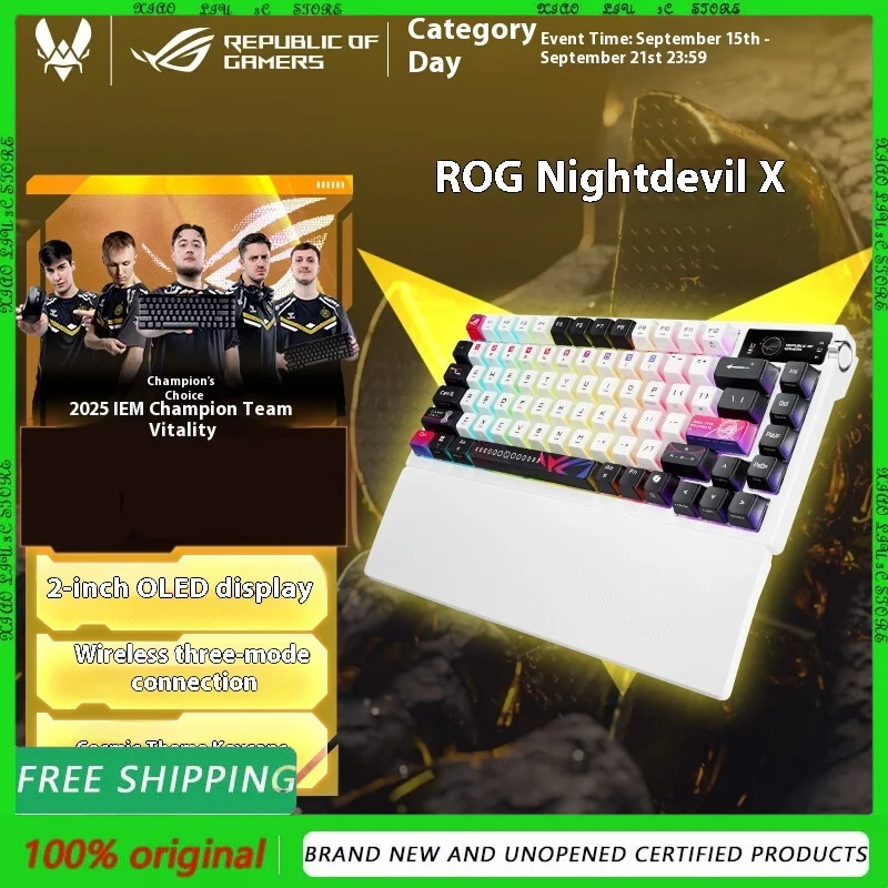 

ROG Night Demon X, трехрежимная индивидуальная механическая клавиатура, игровая клавиатура 75, подарок для мальчика Delta Action