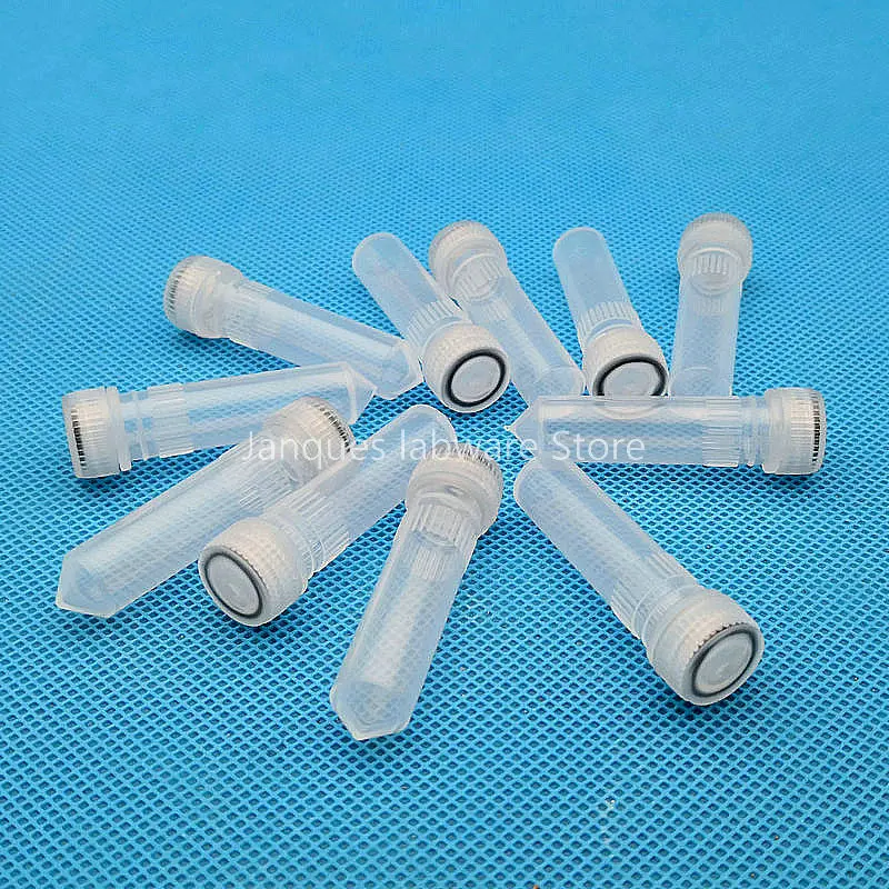 Laboratory 2ml Plastic Freezing Tubes Conical Bottom Biological Sample Cryovials With Gasket Cryo Tube