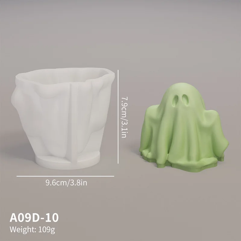 Halloween Ghost Candle Mold DIY Pumpkin Ghost Modeling Decoration Crafts Gypsum Resin Making Silicone Mold