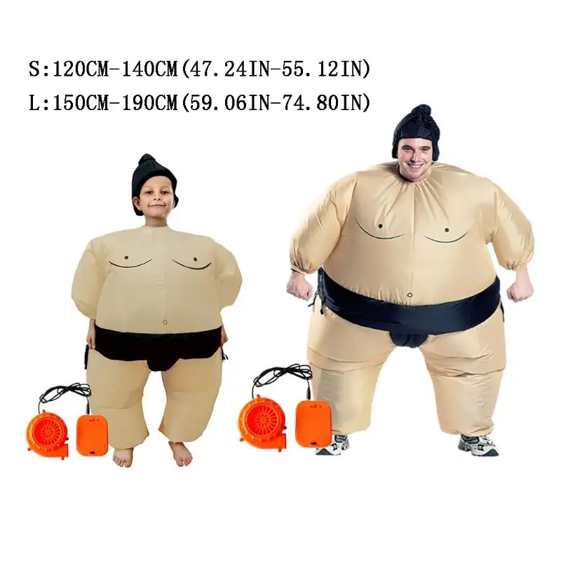 Funny Parent-Child Cosplay Costumes Sumo Fighter Inflatable Christmas Wrestling Party Role Play Dress Up for Kids and Adult