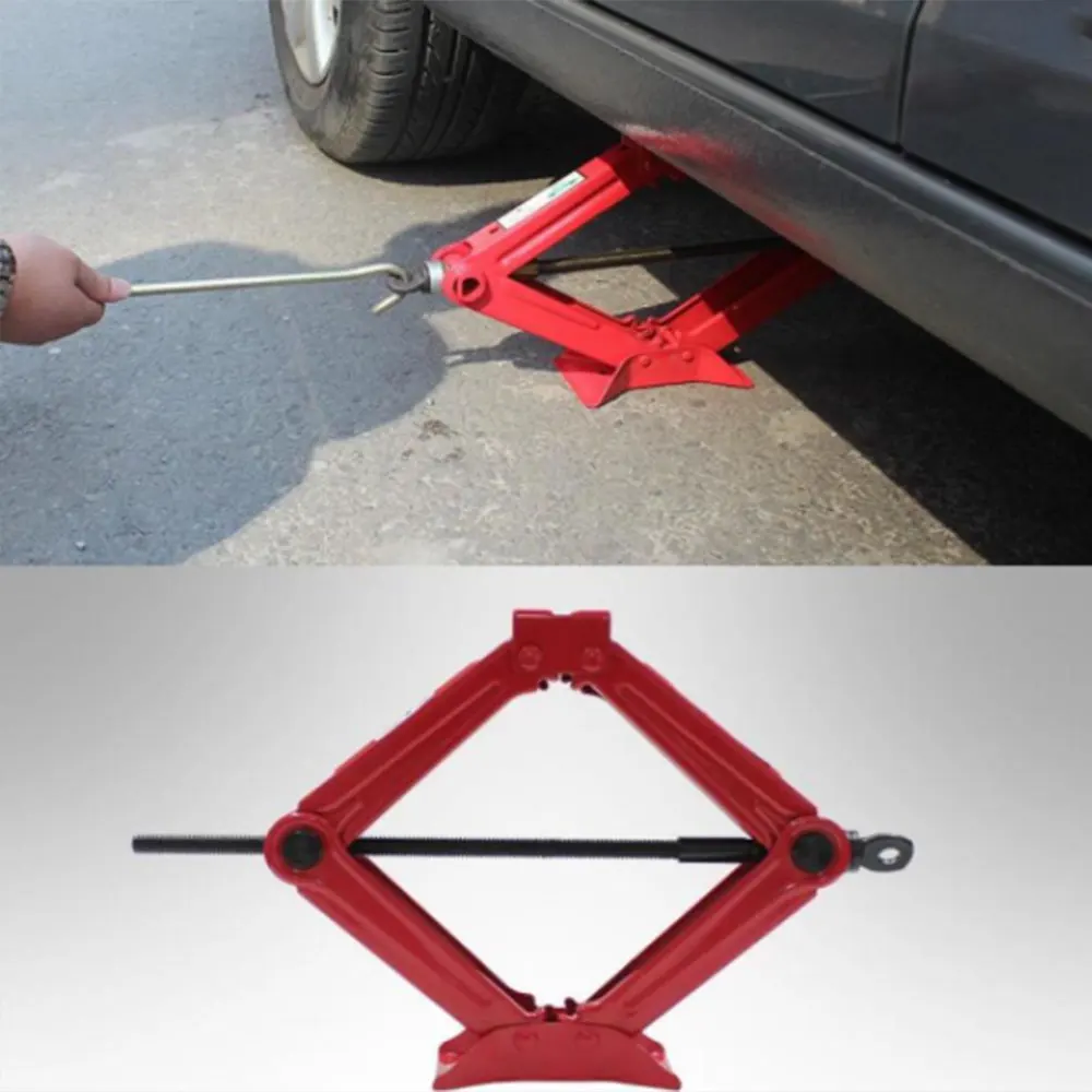 Lift Height 90-385mm Foldable Scissor Car jack 2T Heavy Duty Quick Lift Manual Equipment Automotive mechanical workshop tools