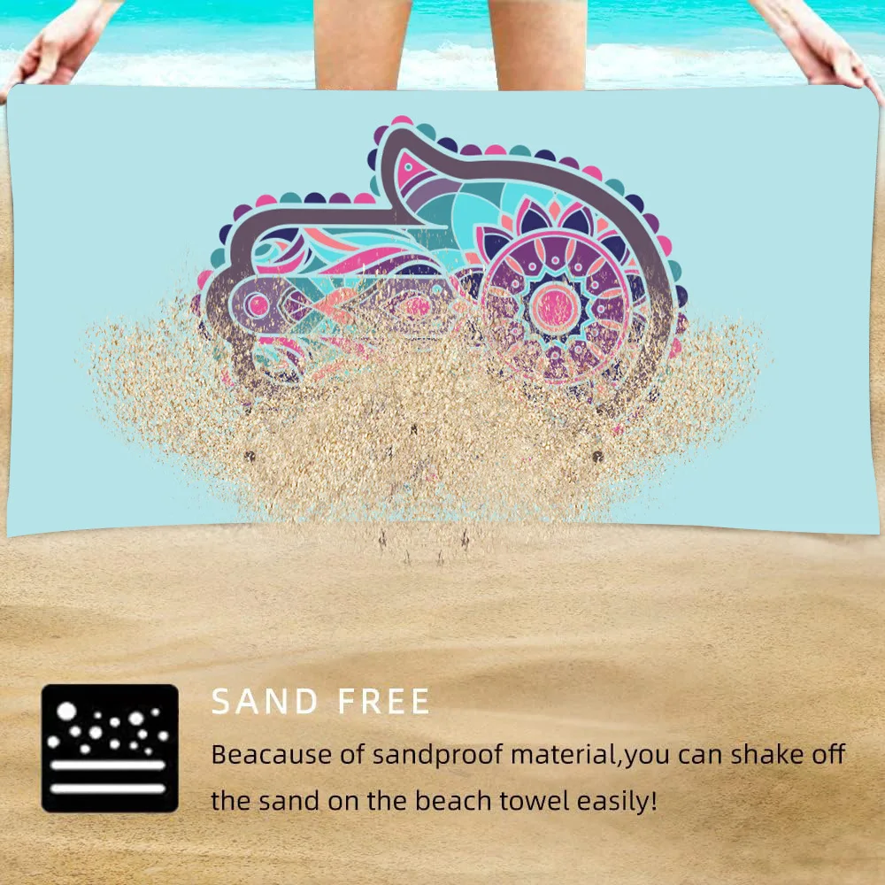 140*70CM Microfiber Printed Beach Towel Absorbent Swimming Pool Towel Lightweight Quick Drying for Men Women Beach Accessories