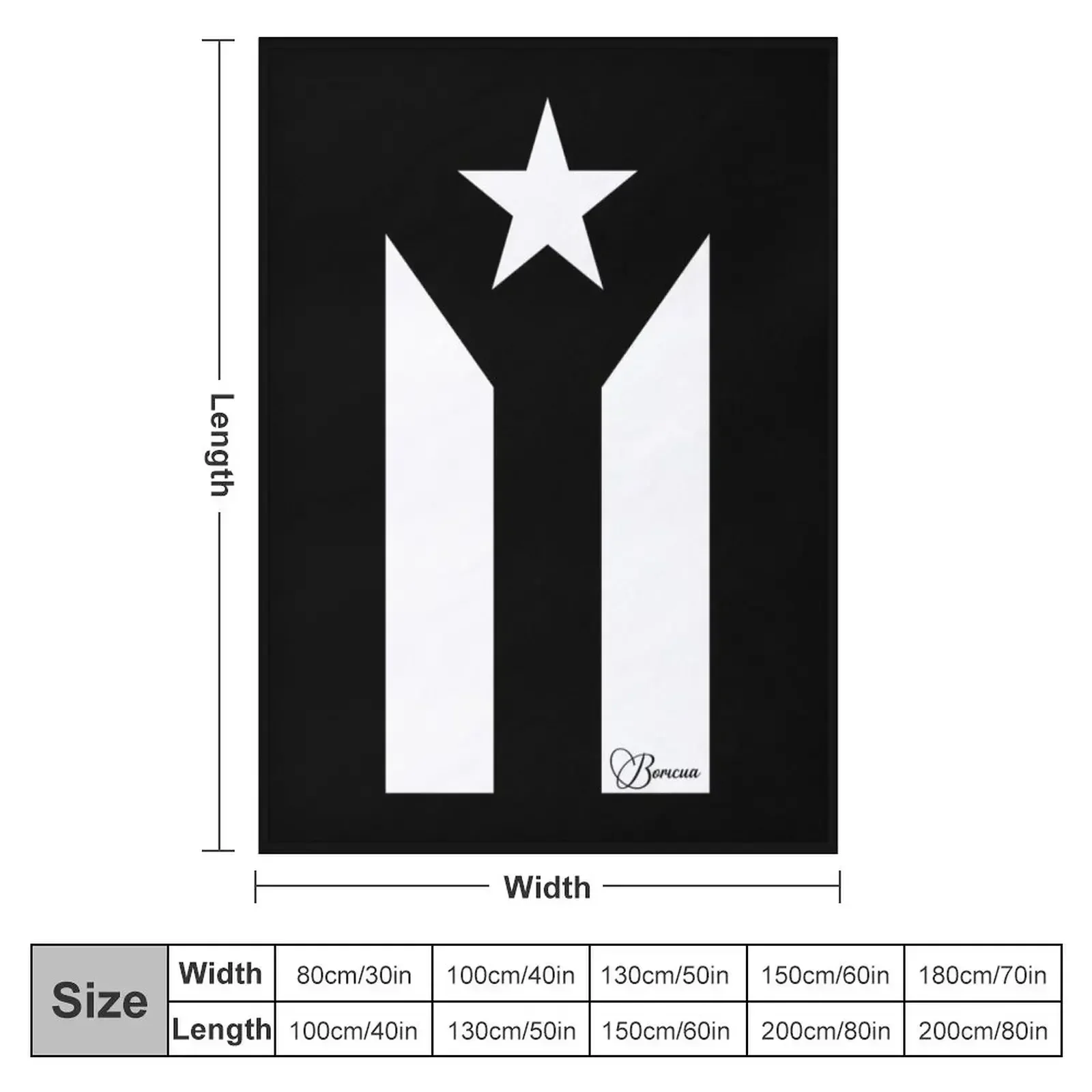 Black Puerto Rican Flag Throw Blanket couch cozy soft plush fuzzy picnic outdoor blanket