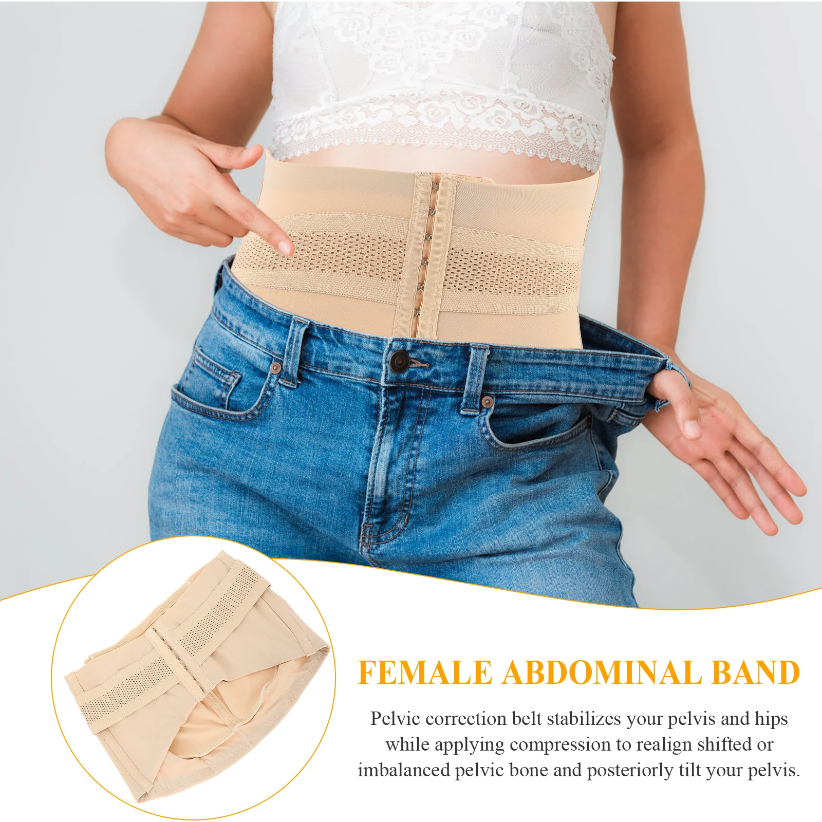 حزام تصحيح الحوض بعد الولادة قسط تنفس Chinlon حزام تصحيح الحوض للأم الجديدة تحقيق الحوض بطن مسطح #2