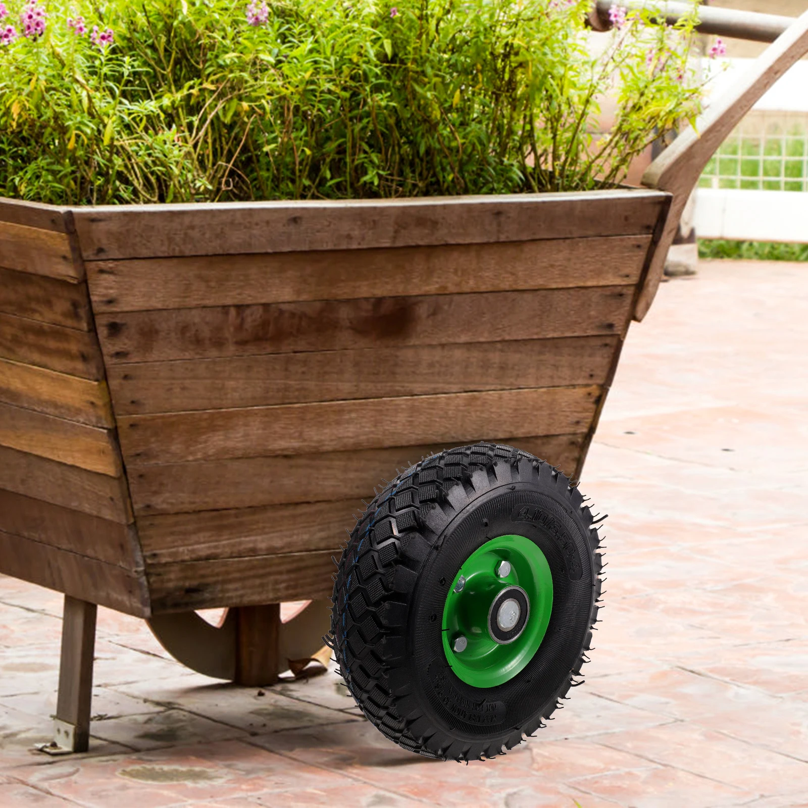 

Rubber Cart Tire for H Trailer Wheelbarrow Wheels Lightweight Portable Shock Absorbing Performance Tires Garden Tools