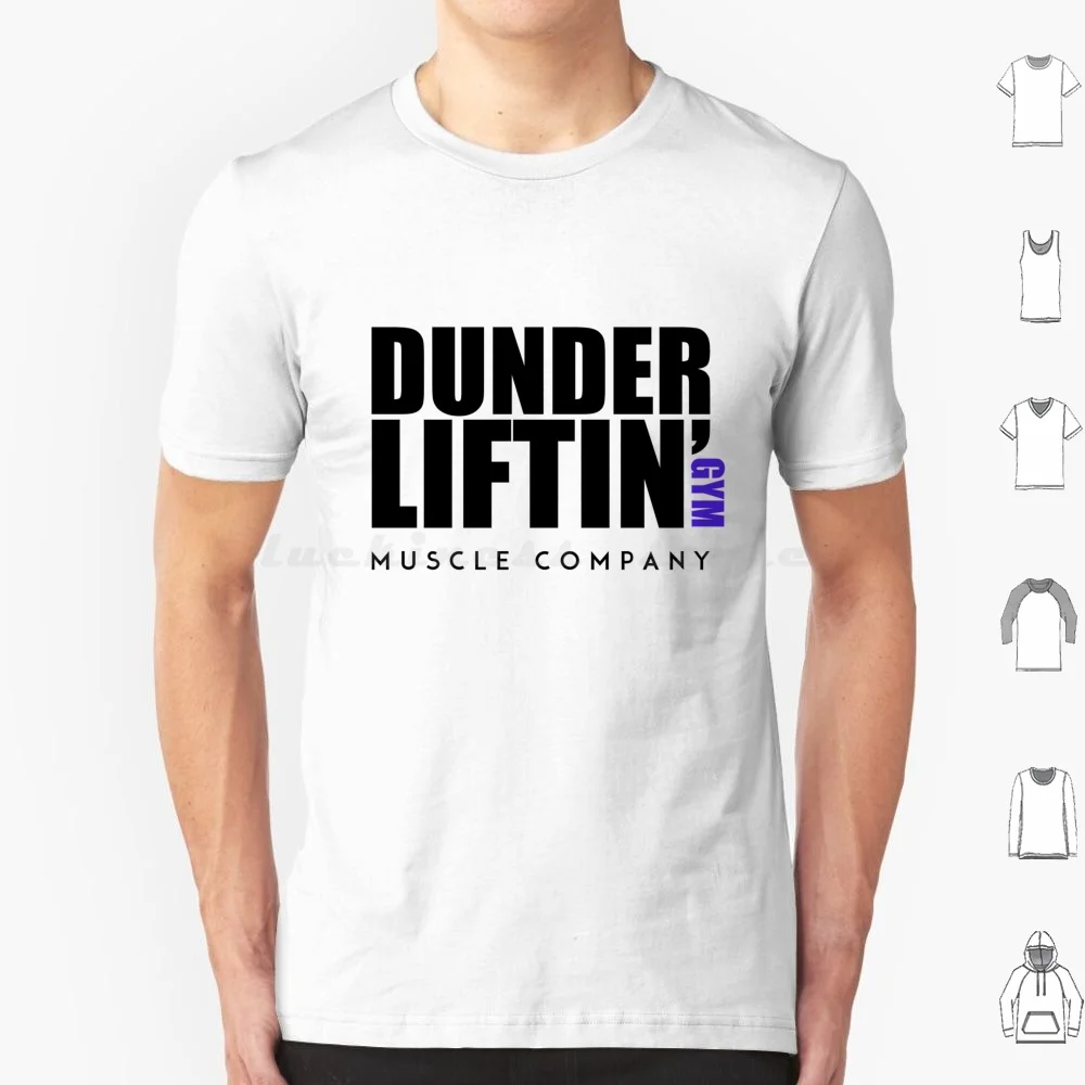 Dunder Lifting Gym Muscle Company T Shirt Big Size 100% Cotton Dwight Schrute The Office Dunder Mifflin Lifting Liftin Miflin