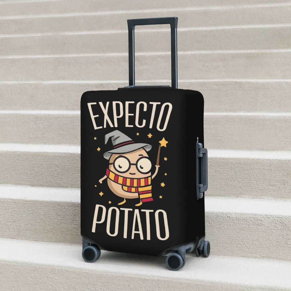 

Expecto Potato - Wizard Funny Suitcase Cover Protection Elastic Travel Luggage Protector Covers for 18-32 Inch