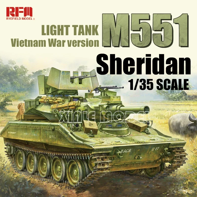 

Модель Ryefield, пластиковая сборка, комплект игрушечной модели Rm-5142 M551, легкий танк Sheridan (Война во Вьетнаме) 1/35