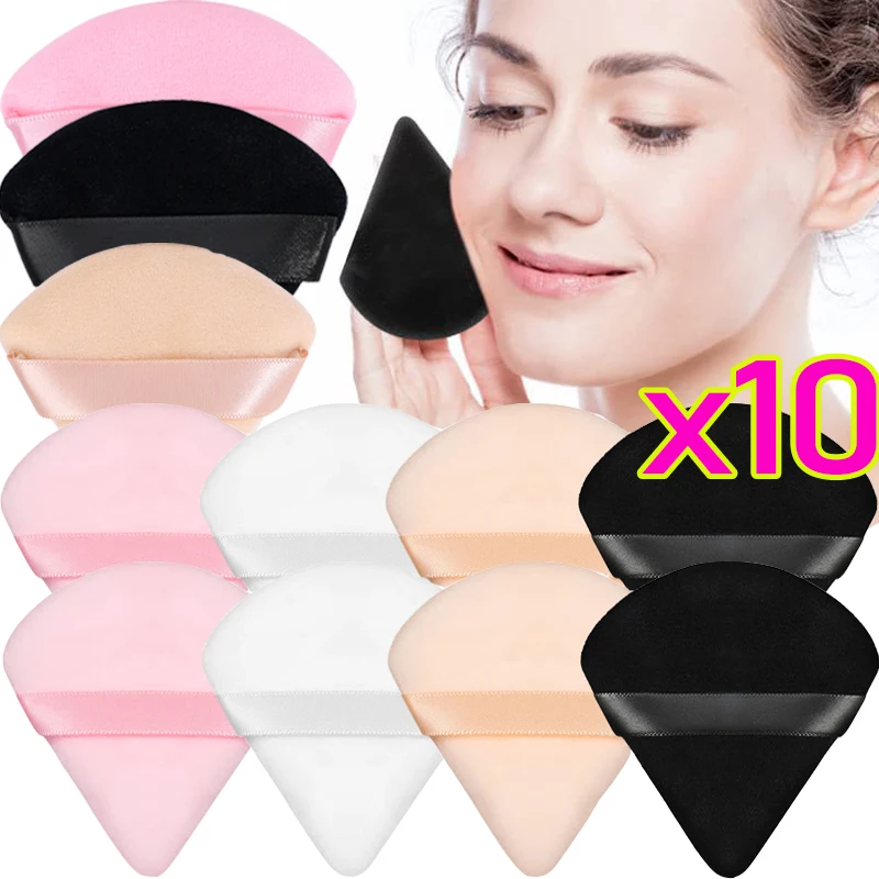 Pink Triangle Velvet Powder Puff Make Up Sponges for Face Contouring Shadow Seal Cosmetic Foundation Loose Powder Makeup Tools