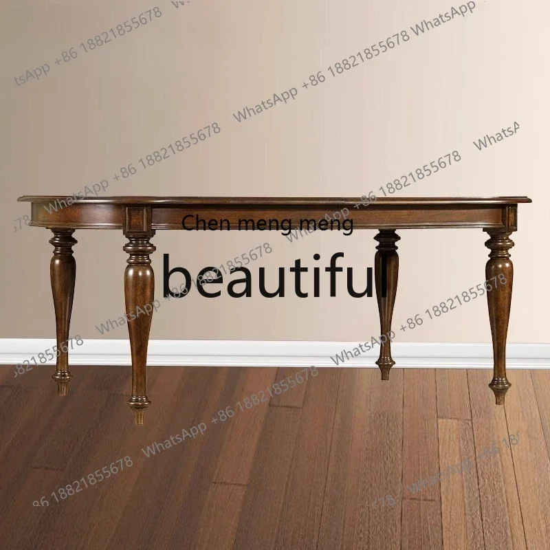 X  M132 Beech solid wood oval long dining table for 6 people plus medium plate, dining table, living room dining table