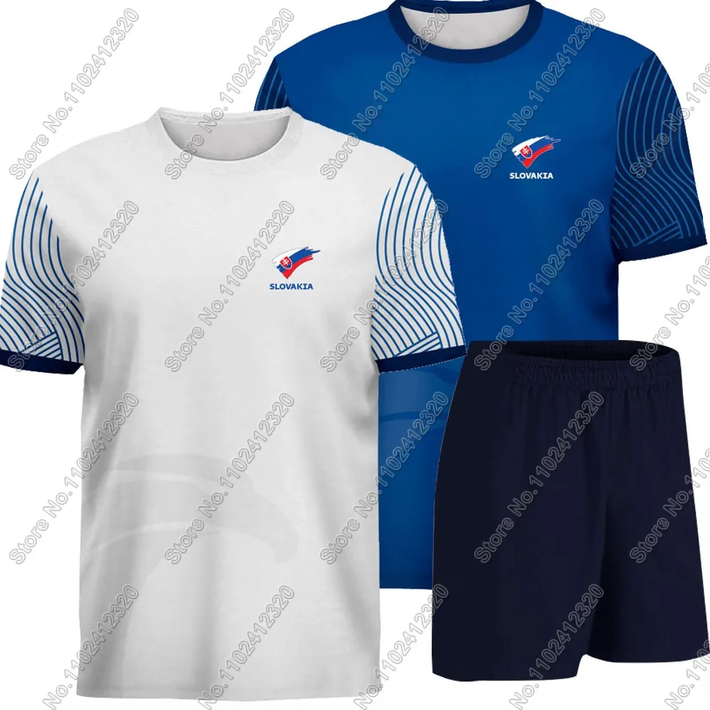 Maillot Slovakia National Jersey team Fans 2025 T Shirts 3D Print Mens Shorts Running Streetwear Casual Training Suit Clothe