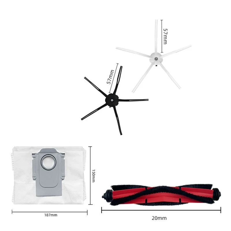 Sac à poussière de brosse latérale principale pour Xiaomi Roborock, Q5, Q5 +, outil de livres ménagers de robot