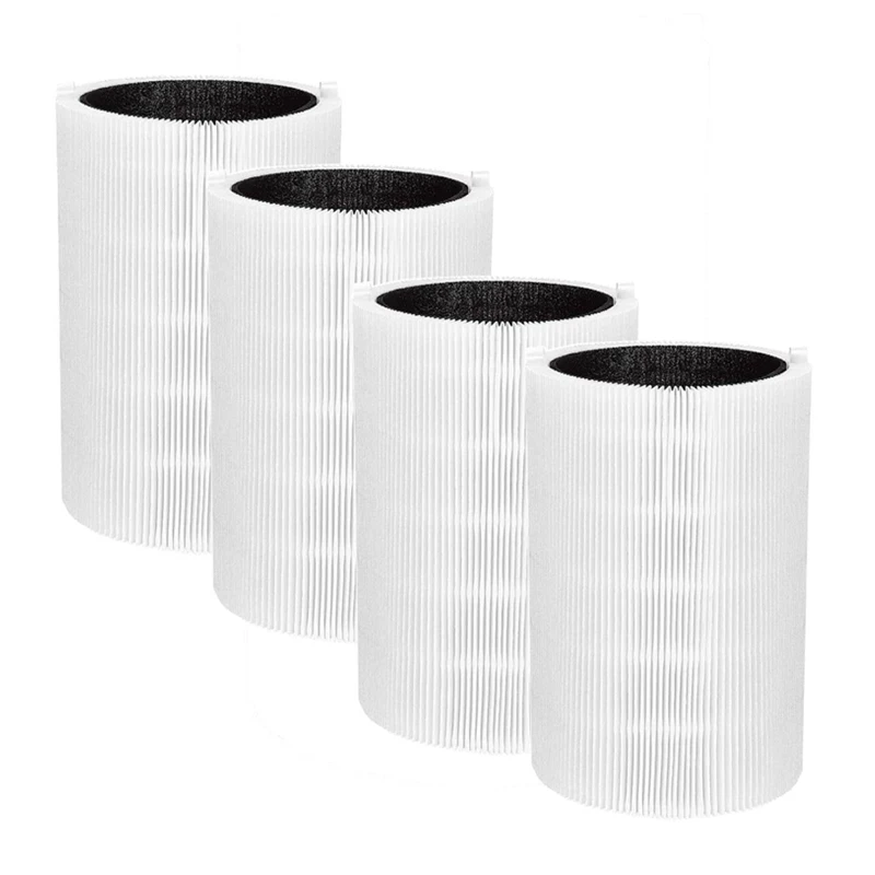 Replacement for Blueair Blue Pure 411, 411+ & MINI Air Purifiers HEPA and Activated Carbon Composite Filter, 4 Pack