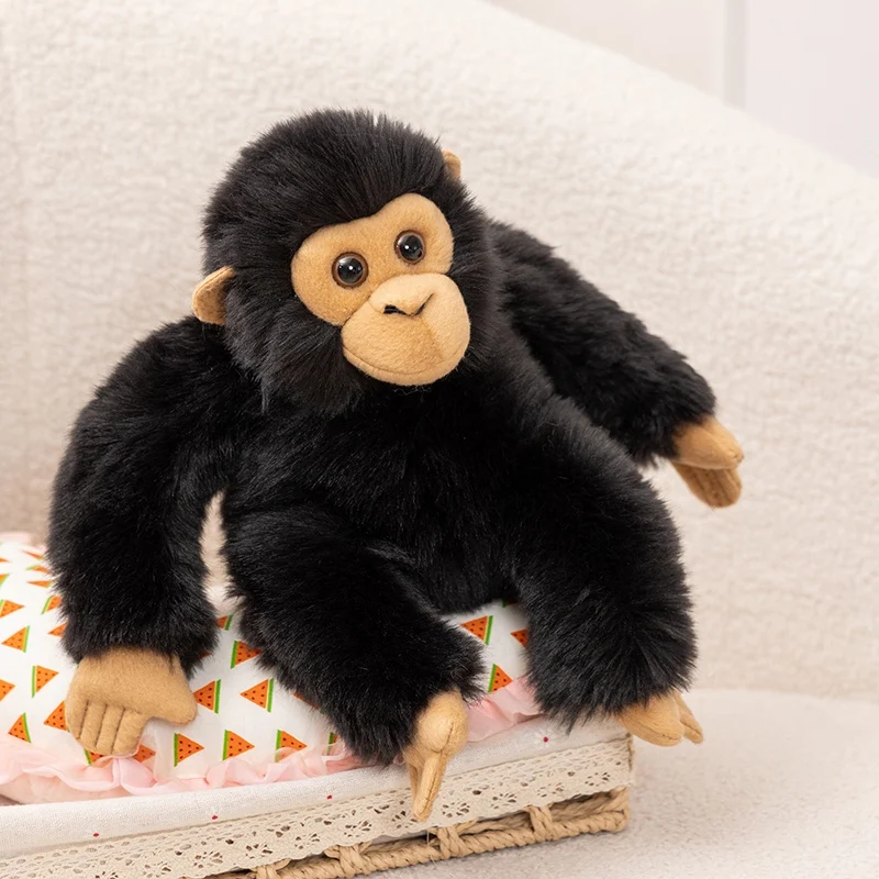 

Милая реалистичная плюшевая игрушка-шимпанзе, идеальная мягкая игрушка для объятий, пушистый и нежный подарок для девочек и мальчиков