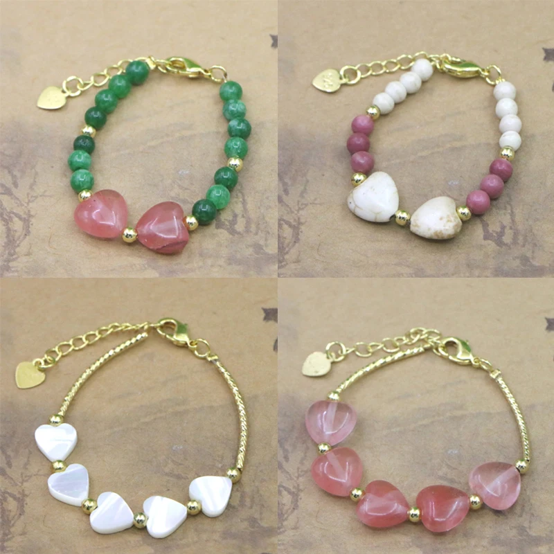 جميل موضة الحجر الطبيعي سوار مُزين بالخرز للنساء الفتيات شخصية بسيطة قابل للتعديل سوار مجوهرات اكسسوارات هدايا