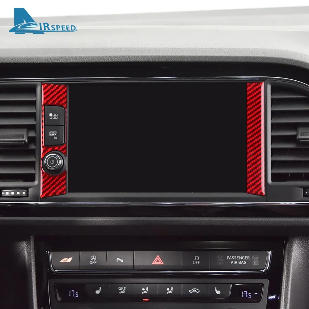 

Real Soft Carbon Fiber Sticker For Seat Leon 2017 2018 2019 LHD RHD Car Side of Central Control Frame Trim Interior Accessories